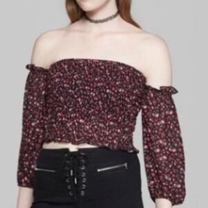 Wild Fable Floral Print Smocked Top Women’s Sz Medium Boho Cottagecore